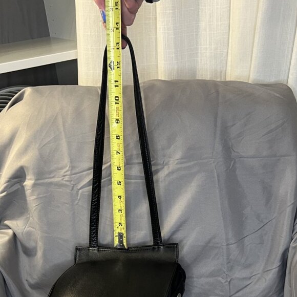 Vintage Leather Zipper Slouchy Tote, Small, Black, - Picture 12 of 12